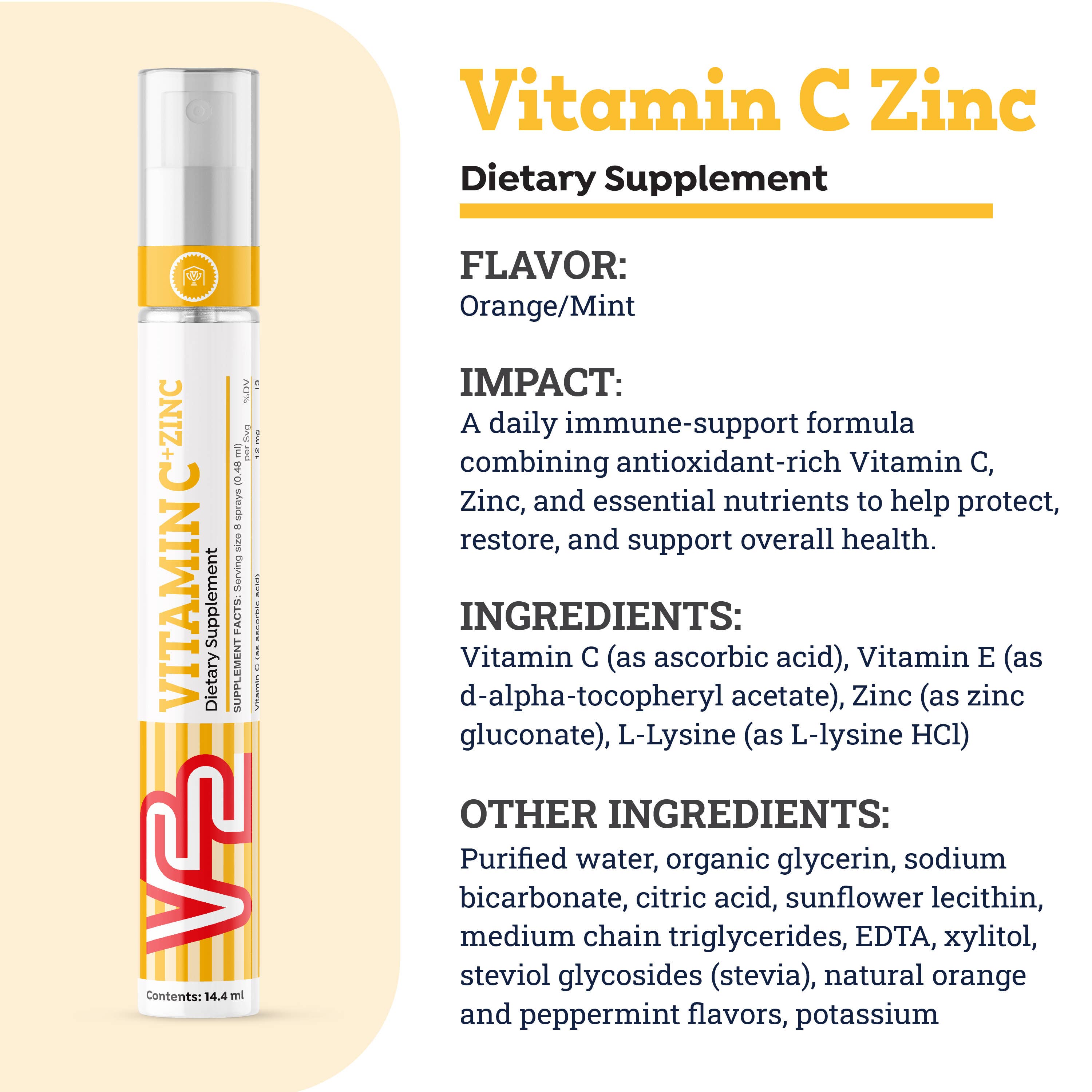 V22 Sprays Vitamin C + Zinc For Daily Immune Defense details