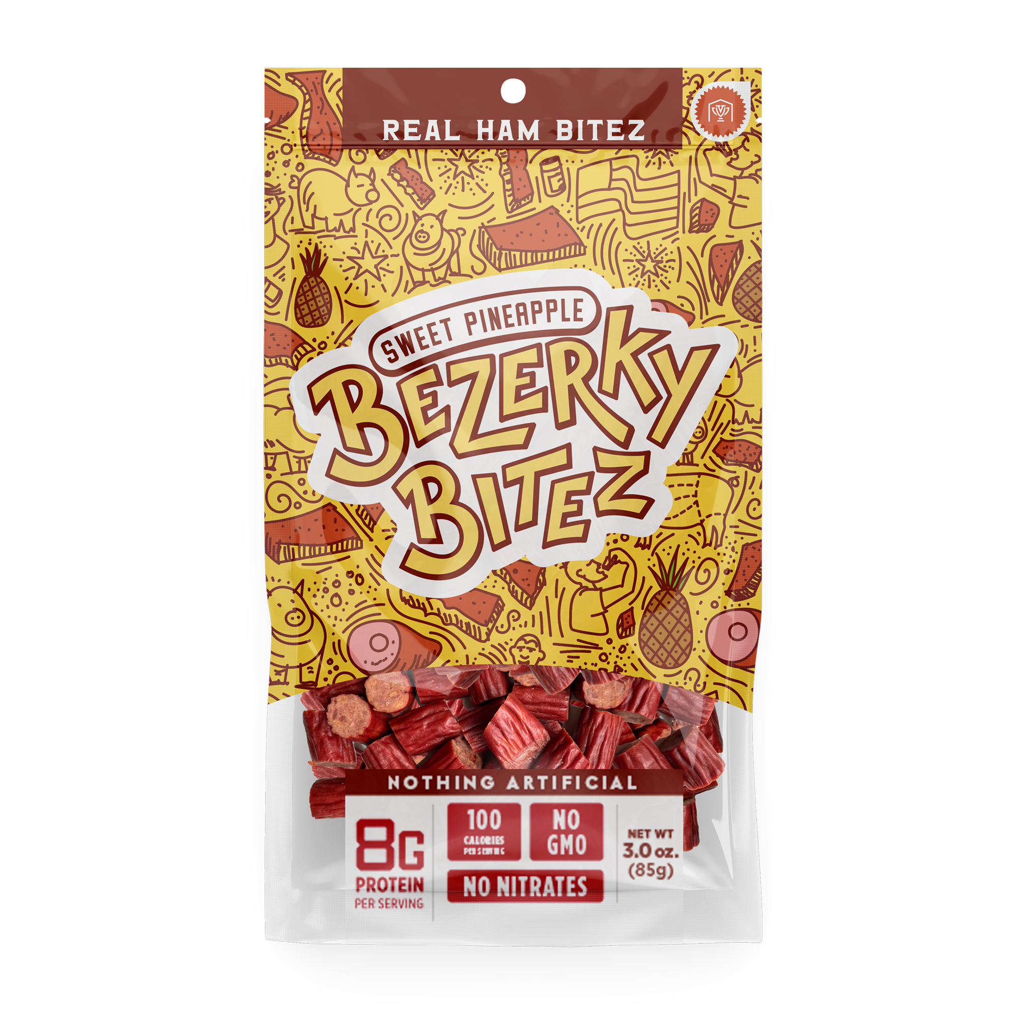 Bezerky Bitez Sweet Pineapple Real Ham Bitez