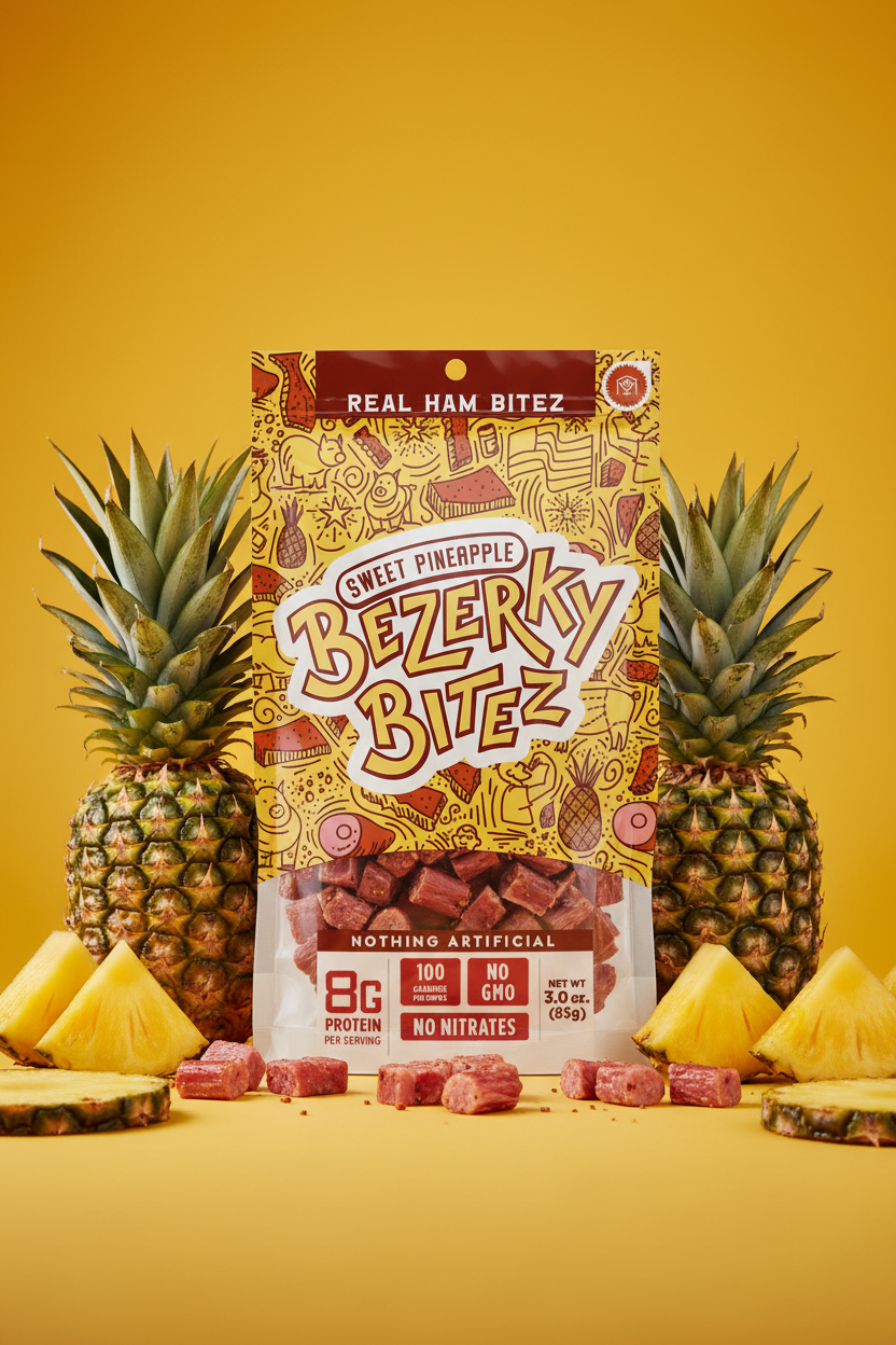 Bezerky Bitez Sweet Pineapple Real Ham Bitez