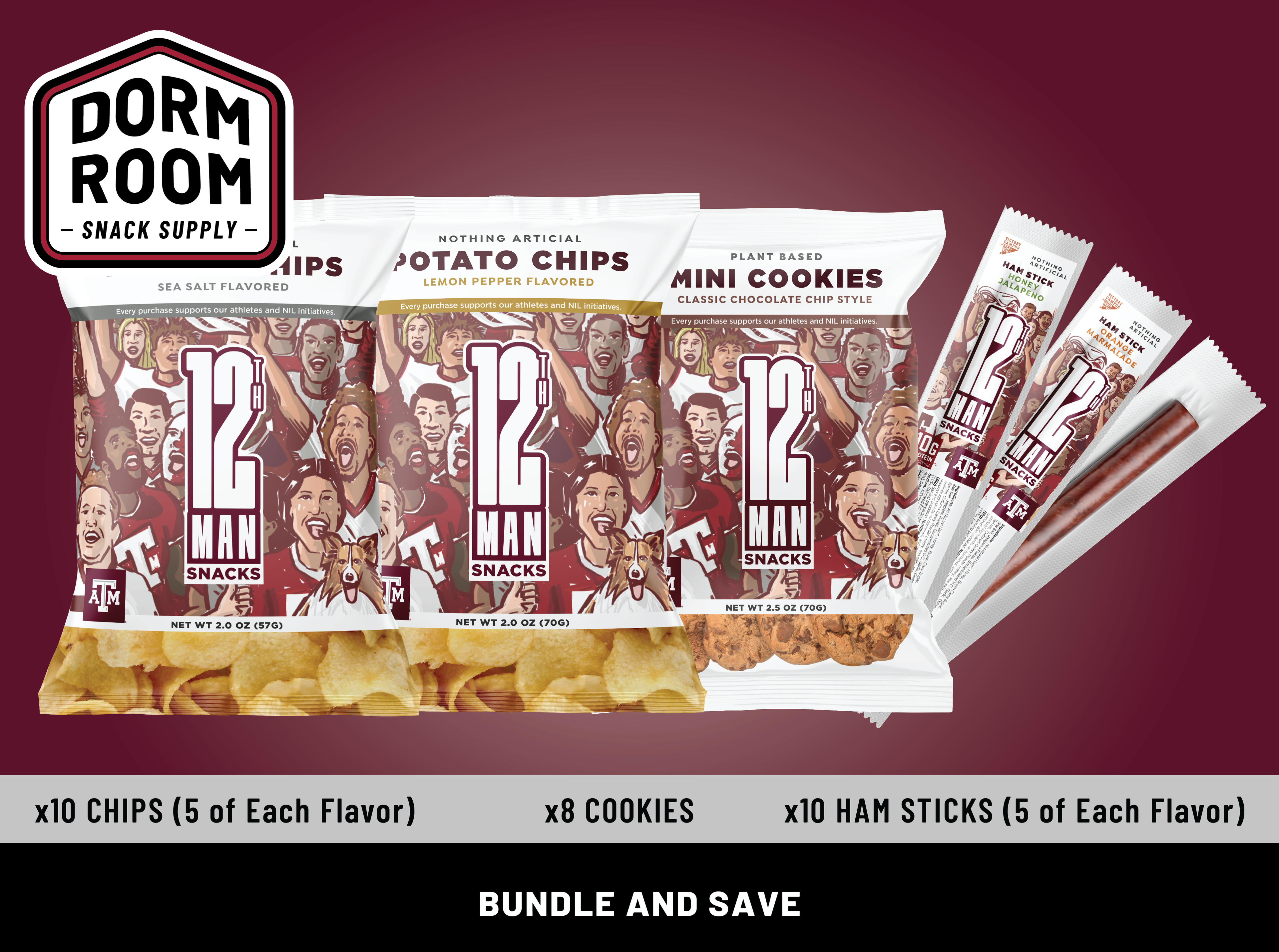 12th Man Dorm Room Snack Supply