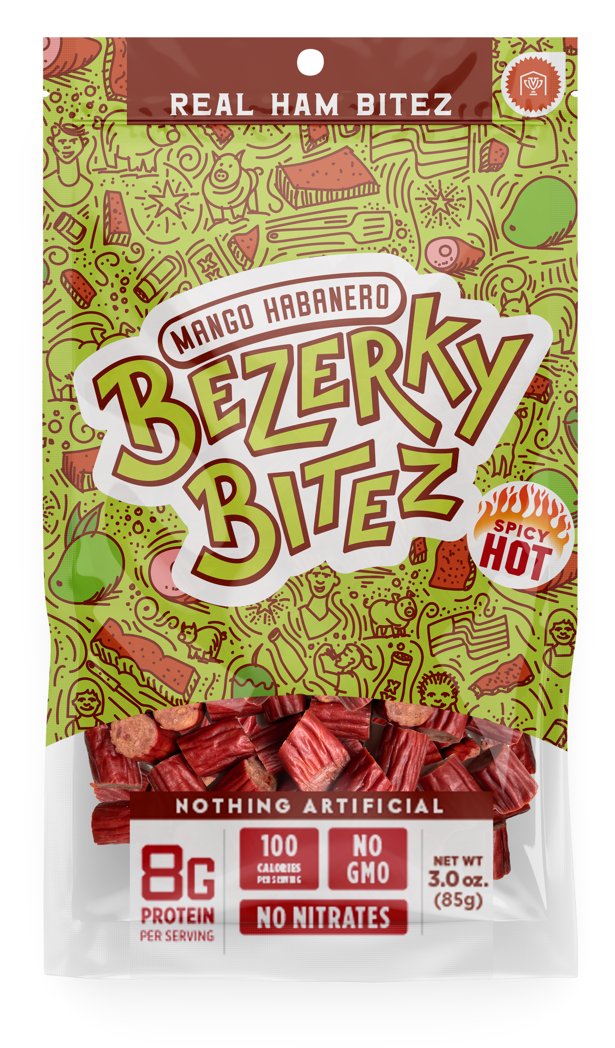 Bezerky Bitez Mango Habanero Real Ham Bitez