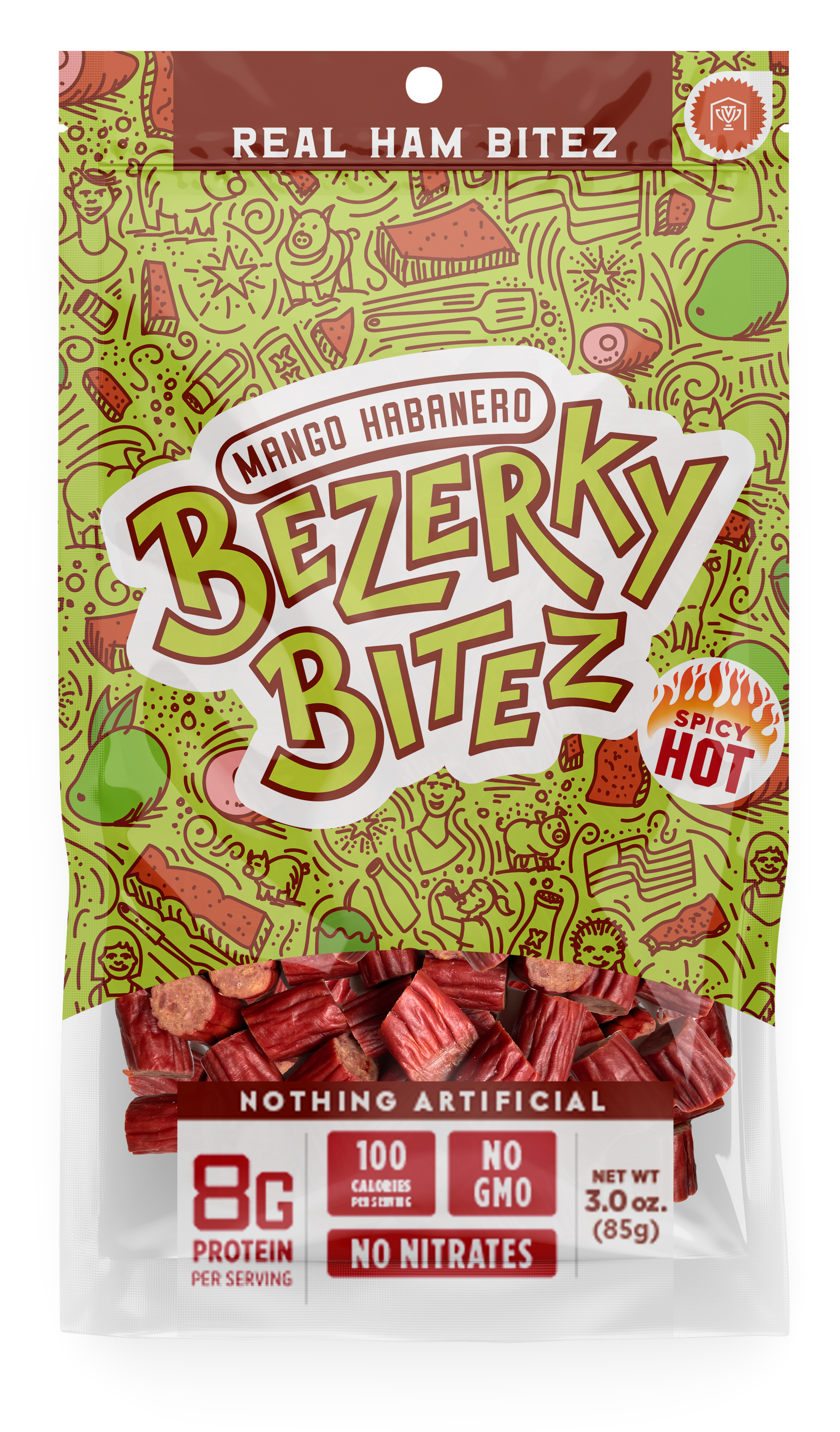 Bezerky Bitez Mango Habanero Real Ham Bitez