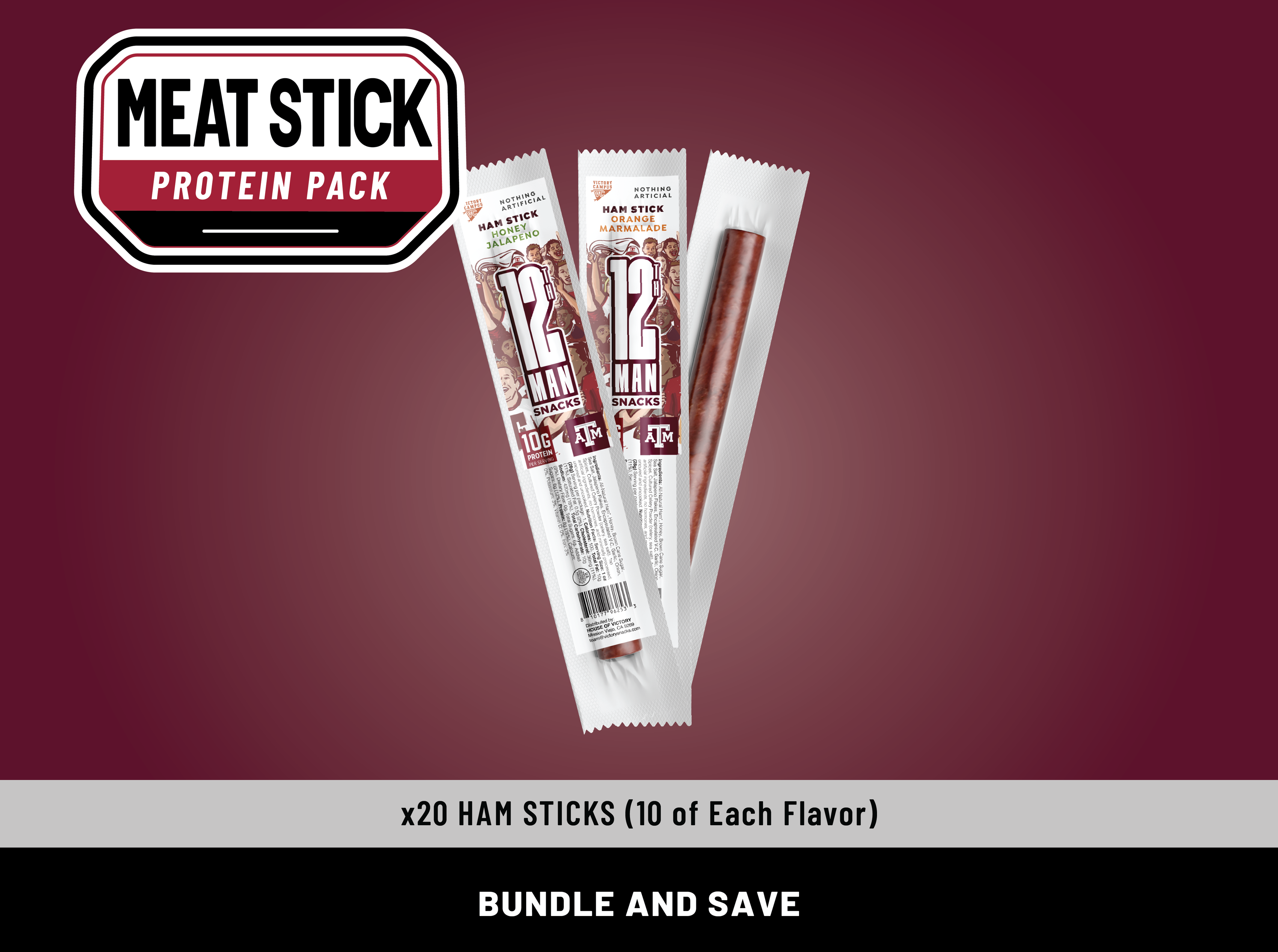 12th Man Meat Stick Protein Pack