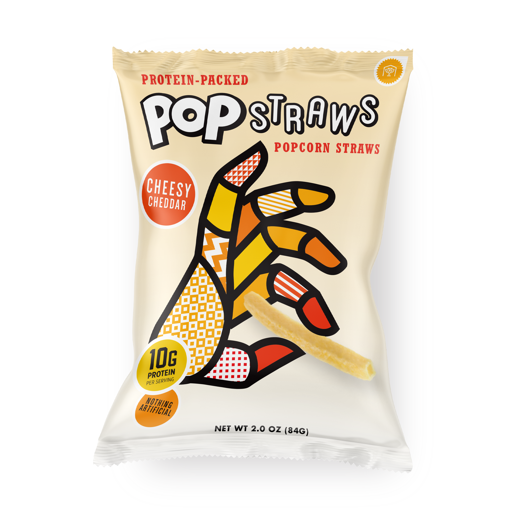 Pop Straws Cheesy Cheddar popcorn straws bag
