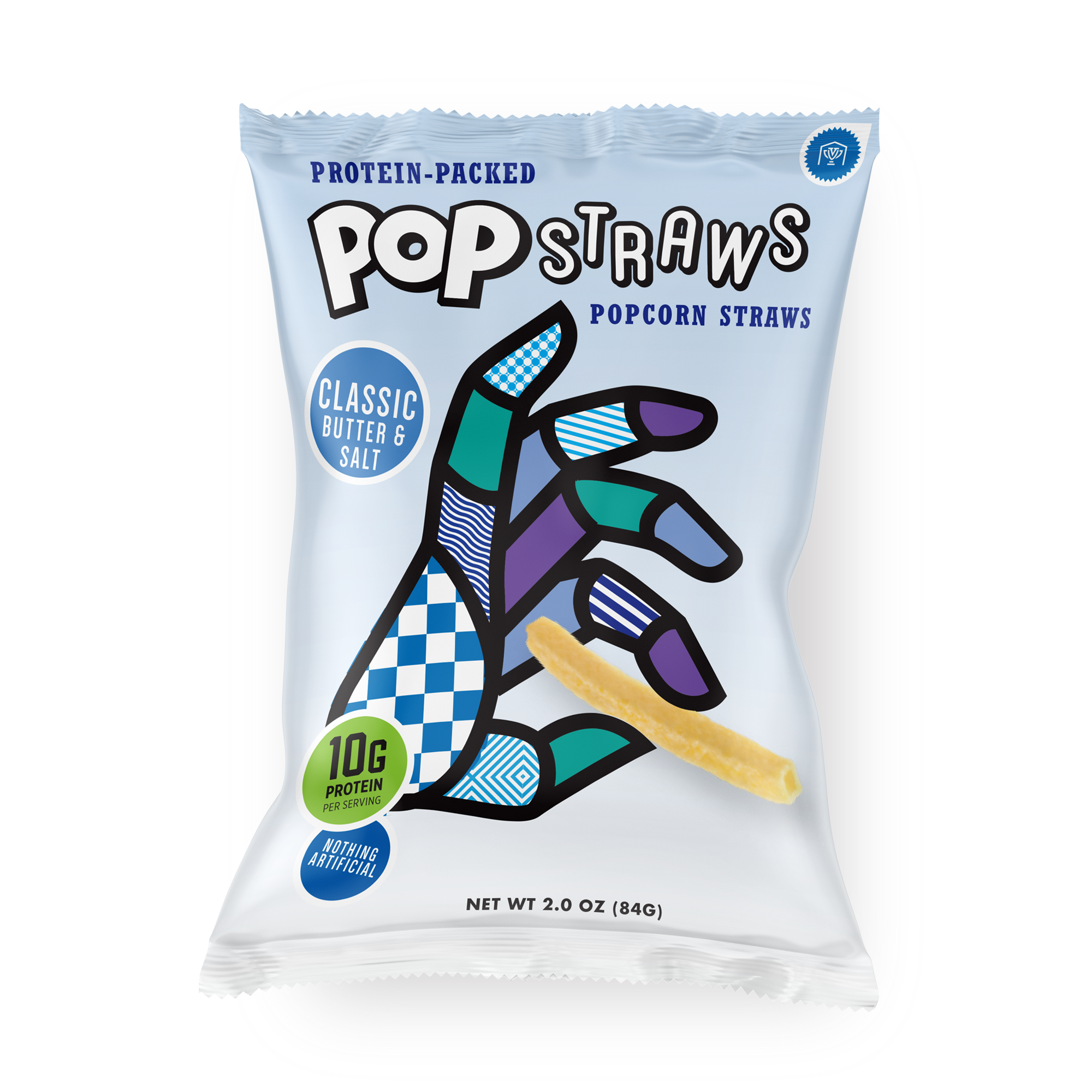Pop Straws Classic Butter and Salt popcorn straws bag