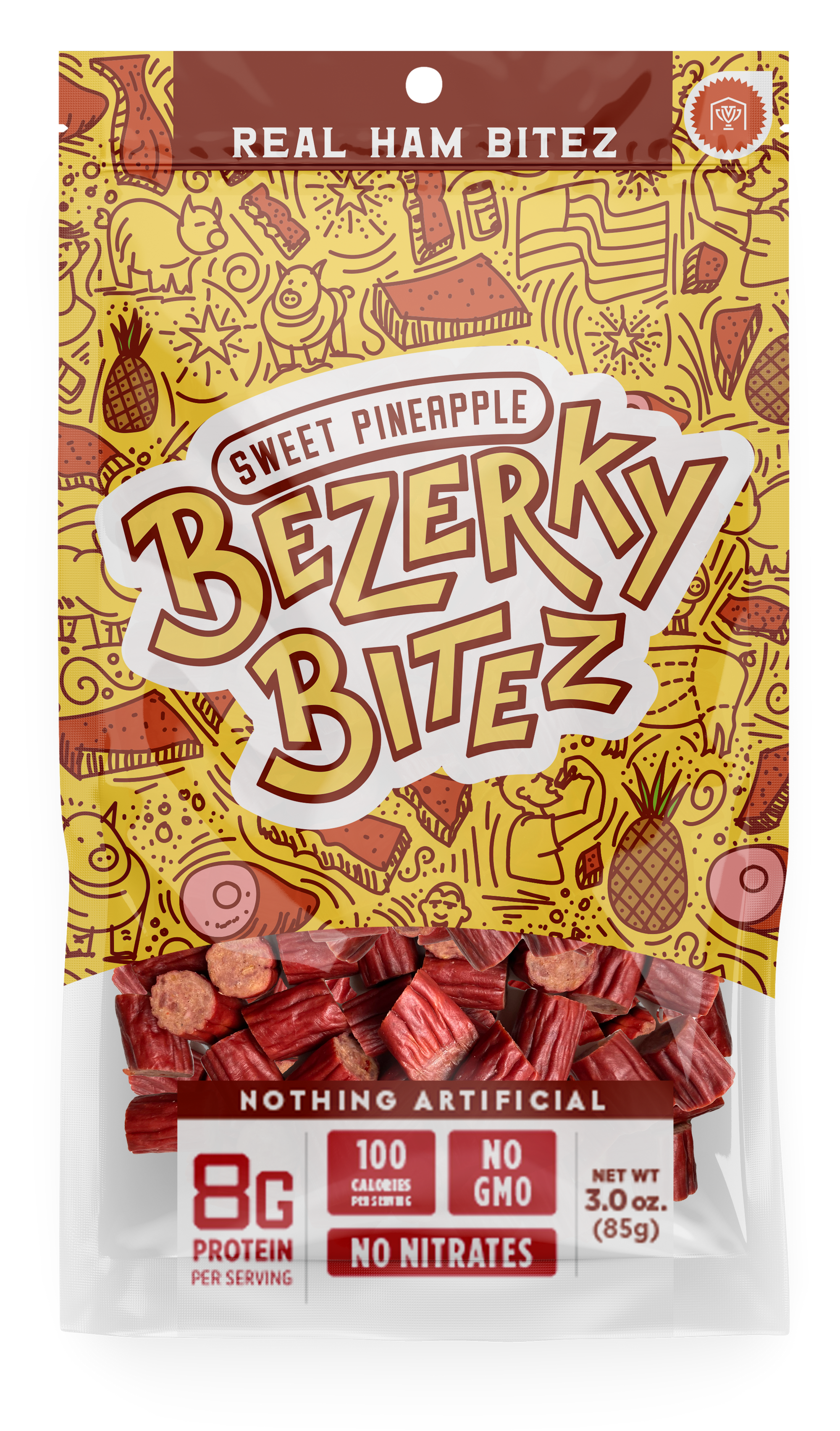 Bezerky Bitez Sweet Pineapple Real Ham Bitez