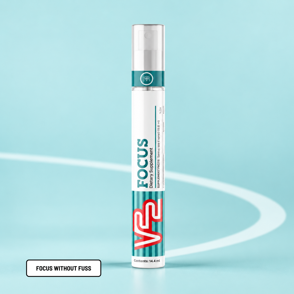 V22 Focus dietary supplement spray bottle